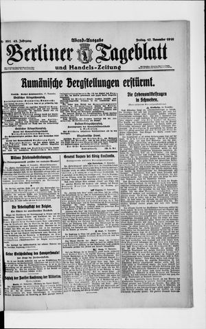 Berliner Tageblatt und Handels-Zeitung vom 17.11.1916