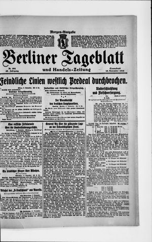 Berliner Tageblatt und Handels-Zeitung vom 18.11.1916
