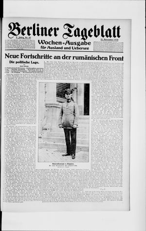 Berliner Tageblatt und Handels-Zeitung vom 21.11.1916