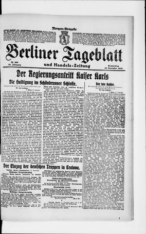 Berliner Tageblatt und Handels-Zeitung vom 23.11.1916