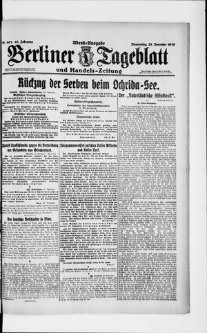 Berliner Tageblatt und Handels-Zeitung vom 23.11.1916