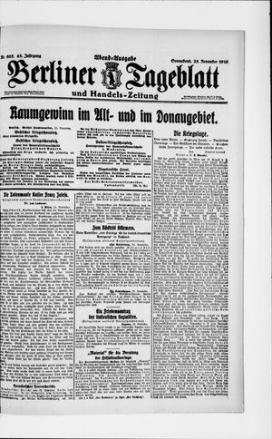 Berliner Tageblatt und Handels-Zeitung vom 25.11.1916