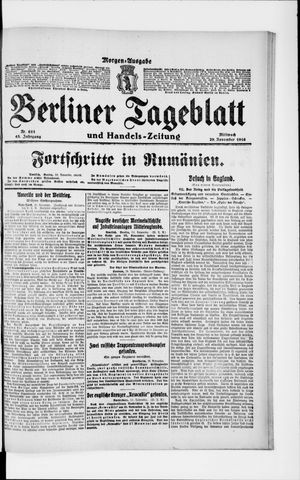 Berliner Tageblatt und Handels-Zeitung vom 29.11.1916