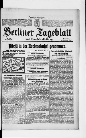 Berliner Tageblatt und Handels-Zeitung on Nov 30, 1916