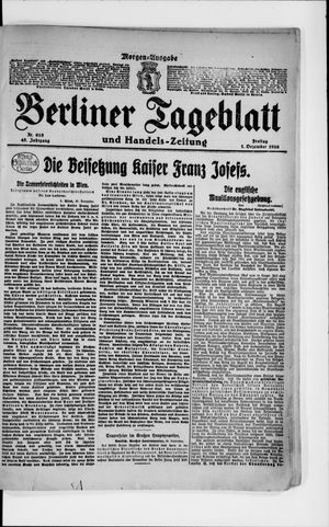Berliner Tageblatt und Handels-Zeitung vom 01.12.1916