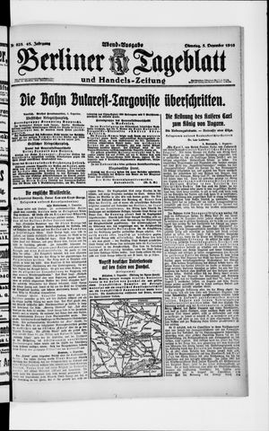 Berliner Tageblatt und Handels-Zeitung vom 05.12.1916