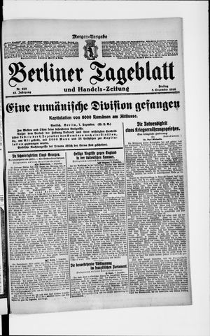 Berliner Tageblatt und Handels-Zeitung on Dec 8, 1916