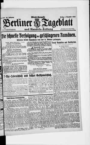 Berliner Tageblatt und Handels-Zeitung vom 08.12.1916