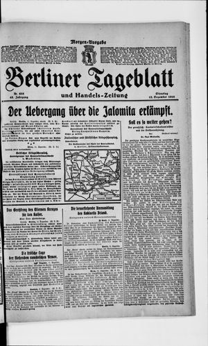 Berliner Tageblatt und Handels-Zeitung vom 12.12.1916
