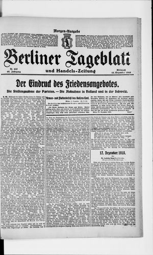 Berliner Tageblatt und Handels-Zeitung vom 13.12.1916