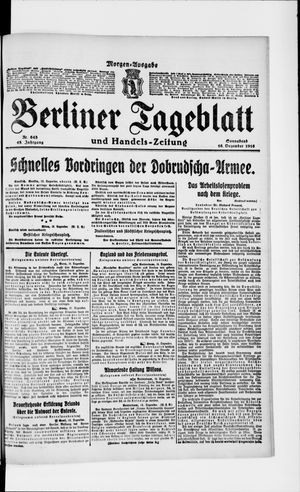 Berliner Tageblatt und Handels-Zeitung vom 16.12.1916