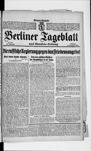 Berliner Tageblatt und Handels-Zeitung vom 17.12.1916