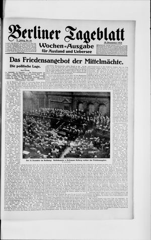 Berliner Tageblatt und Handels-Zeitung on Dec 19, 1916