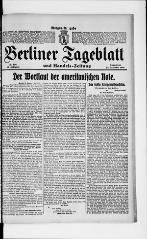 Berliner Tageblatt und Handels-Zeitung vom 23.12.1916