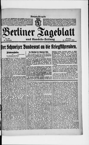 Berliner Tageblatt und Handels-Zeitung vom 24.12.1916