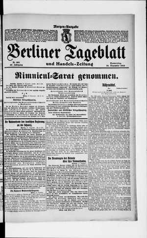 Berliner Tageblatt und Handels-Zeitung vom 28.12.1916