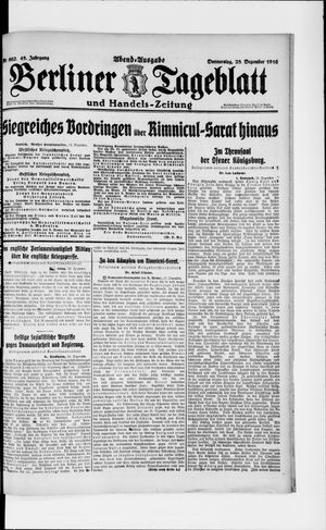 Berliner Tageblatt und Handels-Zeitung vom 28.12.1916