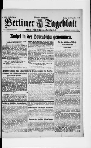 Berliner Tageblatt und Handels-Zeitung vom 29.12.1916