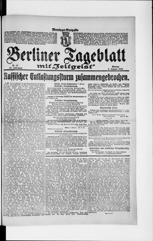 Berliner Tageblatt und Handels-Zeitung on Jan 8, 1917