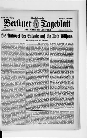 Berliner Tageblatt und Handels-Zeitung vom 12.01.1917