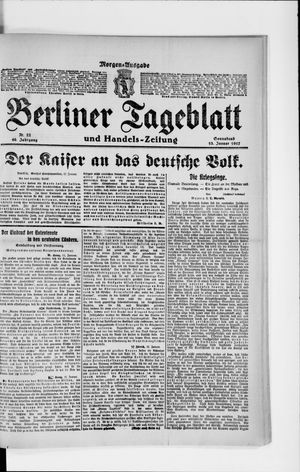 Berliner Tageblatt und Handels-Zeitung vom 13.01.1917