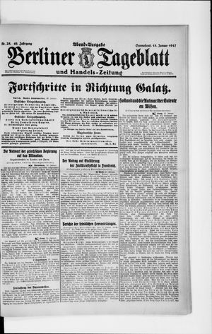Berliner Tageblatt und Handels-Zeitung vom 13.01.1917