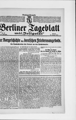 Berliner Tageblatt und Handels-Zeitung vom 15.01.1917