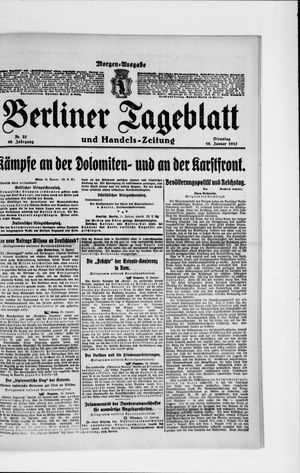 Berliner Tageblatt und Handels-Zeitung on Jan 16, 1917
