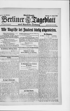 Berliner Tageblatt und Handels-Zeitung on Jan 16, 1917
