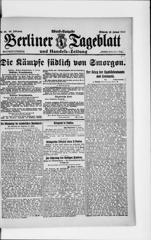 Berliner Tageblatt und Handels-Zeitung on Jan 17, 1917