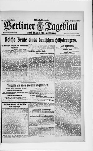 Berliner Tageblatt und Handels-Zeitung vom 19.01.1917