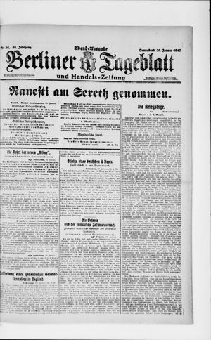 Berliner Tageblatt und Handels-Zeitung vom 20.01.1917