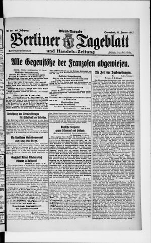 Berliner Tageblatt und Handels-Zeitung vom 27.01.1917