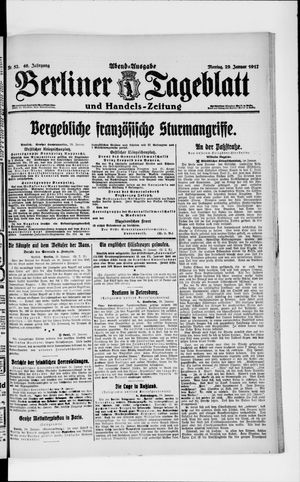 Berliner Tageblatt und Handels-Zeitung vom 29.01.1917