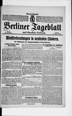 Berliner Tageblatt und Handels-Zeitung vom 02.02.1917