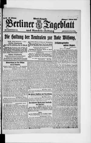 Berliner Tageblatt und Handels-Zeitung vom 07.02.1917