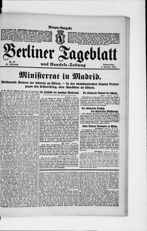 Berliner Tageblatt und Handels-Zeitung vom 08.02.1917