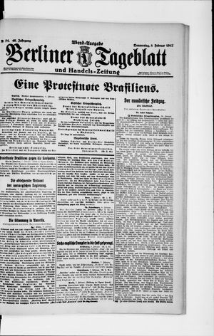 Berliner Tageblatt und Handels-Zeitung vom 08.02.1917