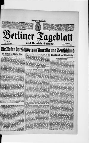 Berliner Tageblatt und Handels-Zeitung vom 11.02.1917