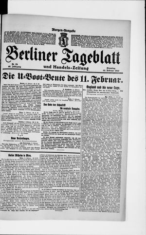 Berliner Tageblatt und Handels-Zeitung vom 13.02.1917