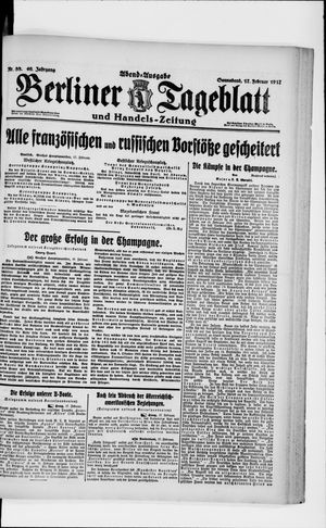 Berliner Tageblatt und Handels-Zeitung on Feb 17, 1917