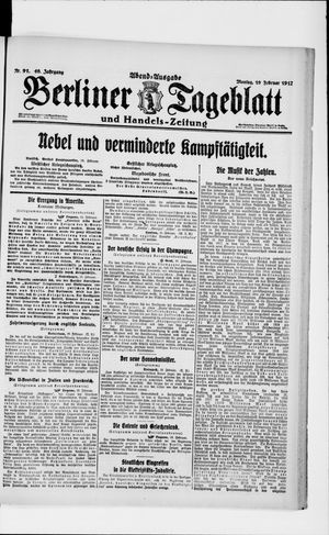 Berliner Tageblatt und Handels-Zeitung vom 19.02.1917