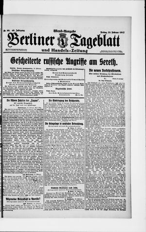 Berliner Tageblatt und Handels-Zeitung on Feb 23, 1917