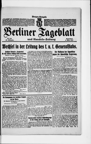 Berliner Tageblatt und Handels-Zeitung on Mar 3, 1917