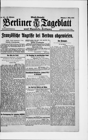 Berliner Tageblatt und Handels-Zeitung on Mar 7, 1917