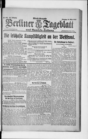 Berliner Tageblatt und Handels-Zeitung vom 13.03.1917