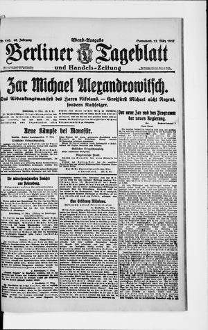 Berliner Tageblatt und Handels-Zeitung vom 17.03.1917