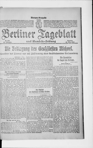 Berliner Tageblatt und Handels-Zeitung vom 18.03.1917