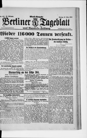 Berliner Tageblatt und Handels-Zeitung vom 19.03.1917