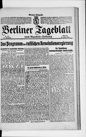 Berliner Tageblatt und Handels-Zeitung vom 21.03.1917